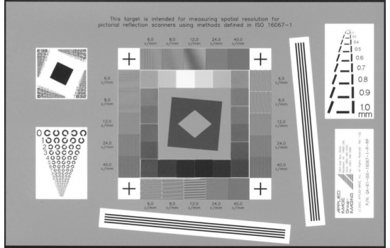 reflective scanner test chart iso 16067 1 qa 61 dynamic edge size chart